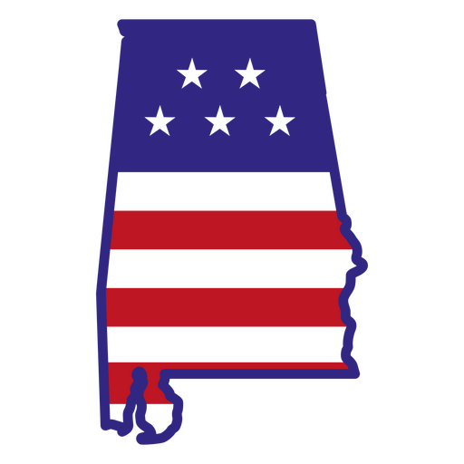 Alabama color stroke states PNG Design