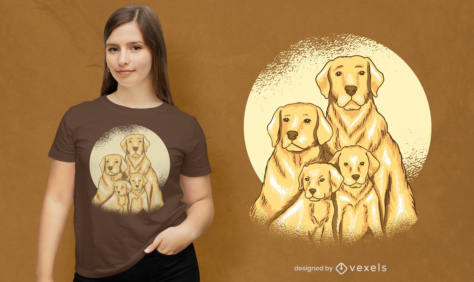 Diseño de camiseta de la familia Labrador.