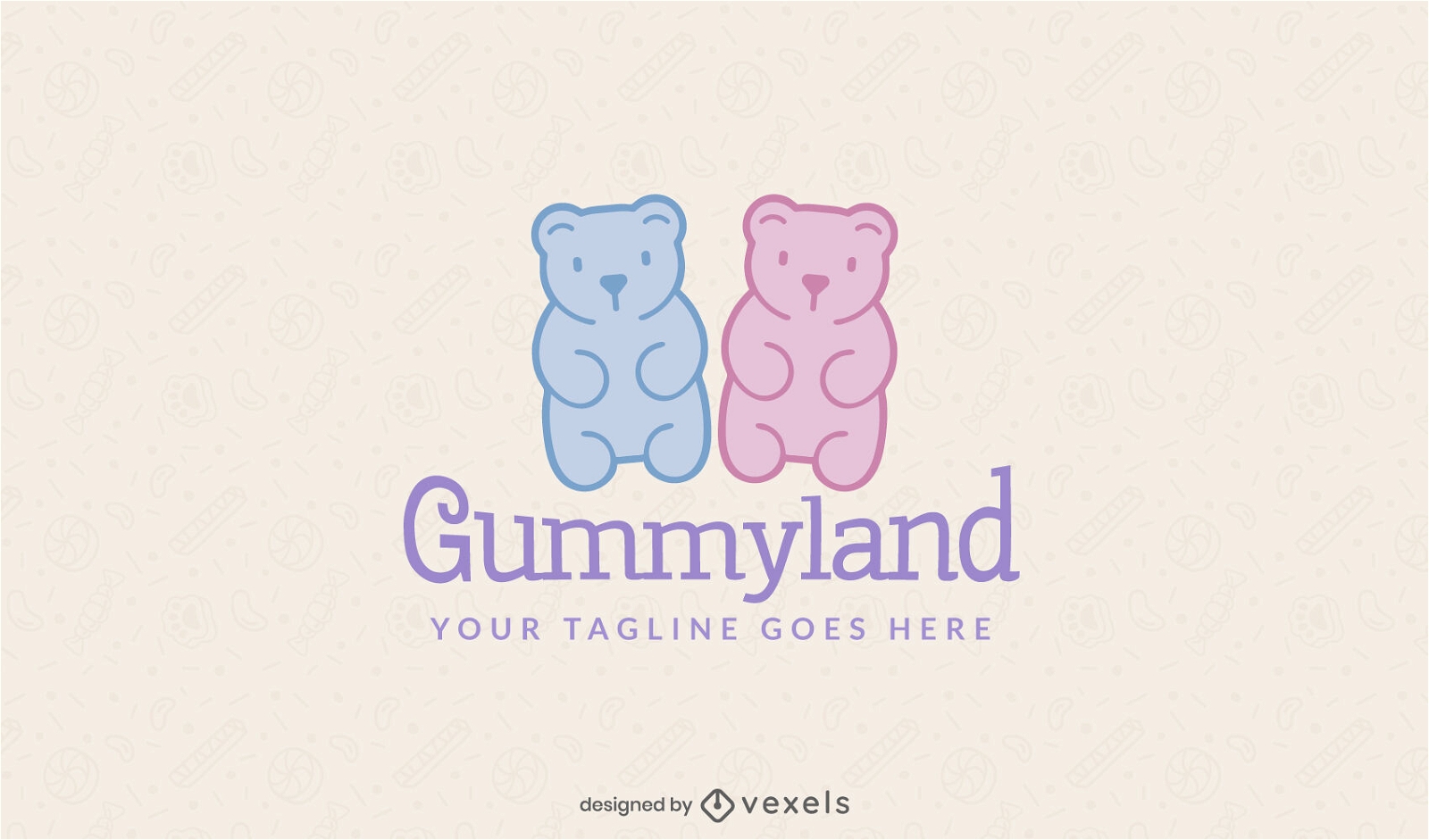 Color sttroke gummy bears logo