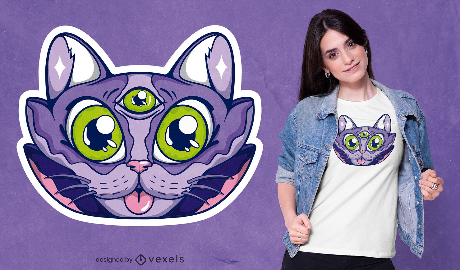 Three eyed cat t-shirt design