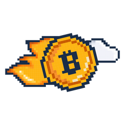 Criptomoneda de moneda de fuego de píxel de bitcoin Diseño PNG