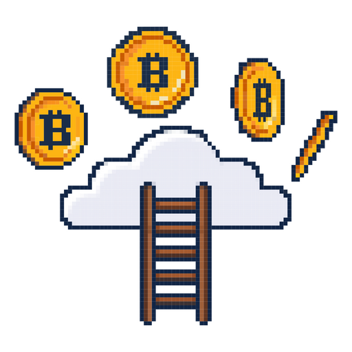 Bitcoin-Pixel-Münzen Kryptowährung PNG-Design