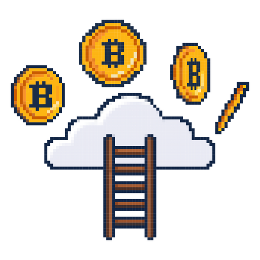 criptomoeda de moedas de pixel bitcoin Desenho PNG