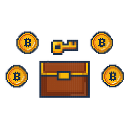 Bitcoin-Pixel-Schatz-Kryptowährung PNG-Design