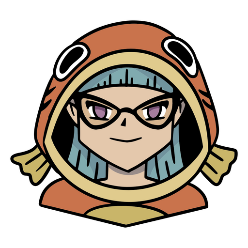 Mädchen mit Fisch-Anime-Kostüm PNG-Design