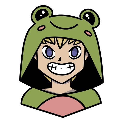 Boy with frog anime costume  PNG Design