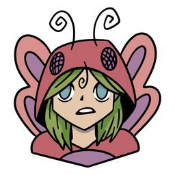 Girl with anime butterfly costume PNG Design