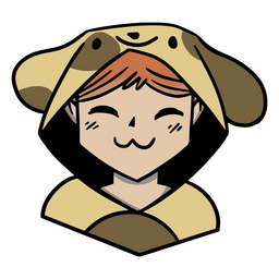 Junge mit Hund Anime Kostüm Kapuze PNG-Design