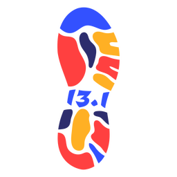 Tênis de quilometragem de maratona de 13,1 milhas Desenho PNG