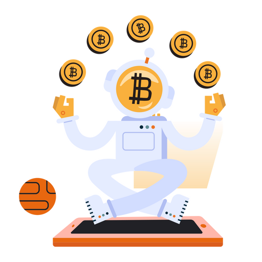 Bitcoin spaceman currency character PNG Design