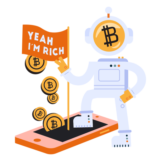 Bitcoin spaceman quote character PNG Design