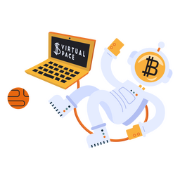 Bitcoin spaceman computer character PNG Design