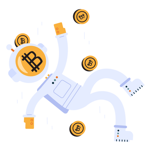 Personagem de astronauta Bitcoin Desenho PNG