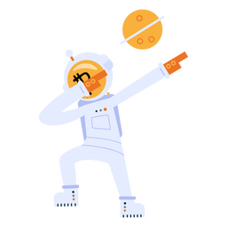 Bitcoin spaceman dab character PNG Design