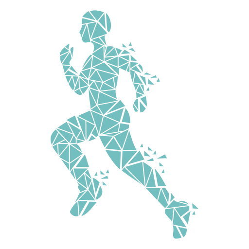 Hombre geométrico corriendo Diseño PNG