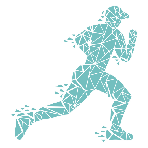 Chico geométrico corriendo Diseño PNG