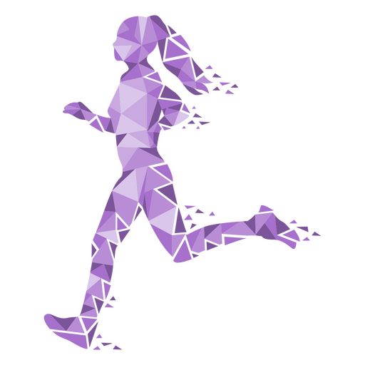 Runners geometric woman PNG Design