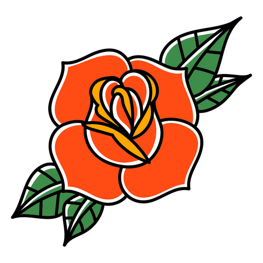 tatuagem de flores tradicional Desenho PNG