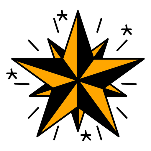 Estrela de tatuagem tradicional Desenho PNG