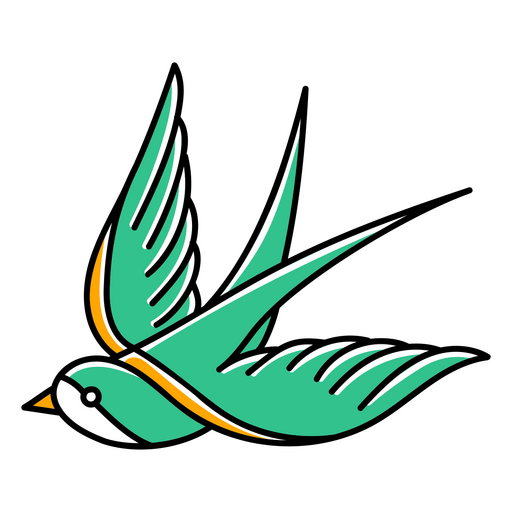 Pájaro de tatuaje tradicional Diseño PNG