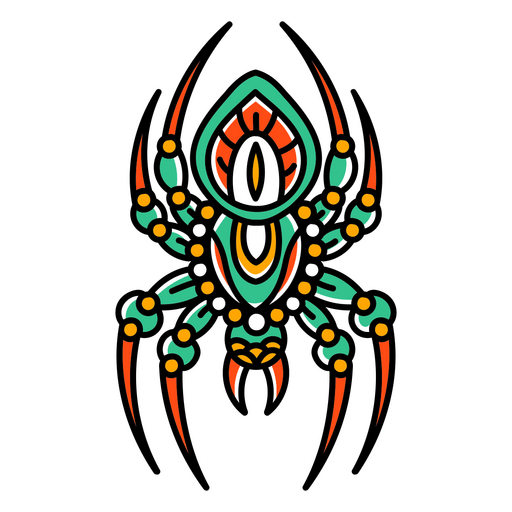 Araña de tatuaje tradicional Diseño PNG