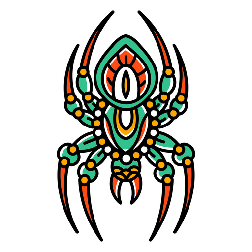 Traditional tattoo spider