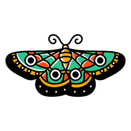 Traditional tattoo butterfly PNG Design Transparent PNG