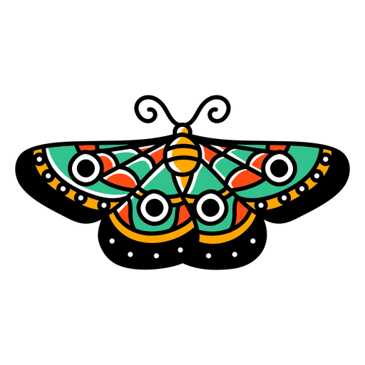 Traditional tattoo butterfly PNG Design