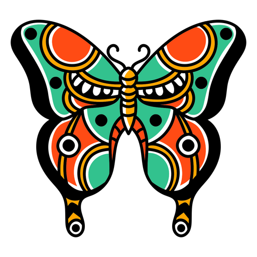 Butterfly tattoo traditional PNG Design