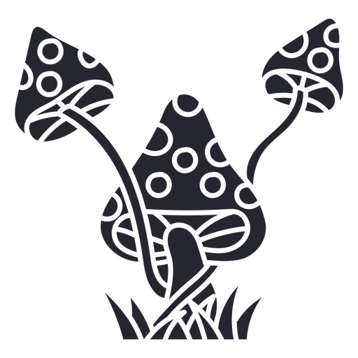 Recorte de cogumelos preto e branco Desenho PNG