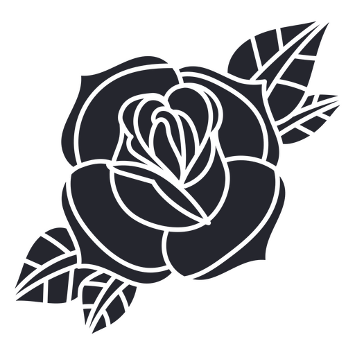 Rose tatuaje recortado tradicional Diseño PNG