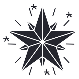 Tatuagem de estrelas cortada tradicional Desenho PNG