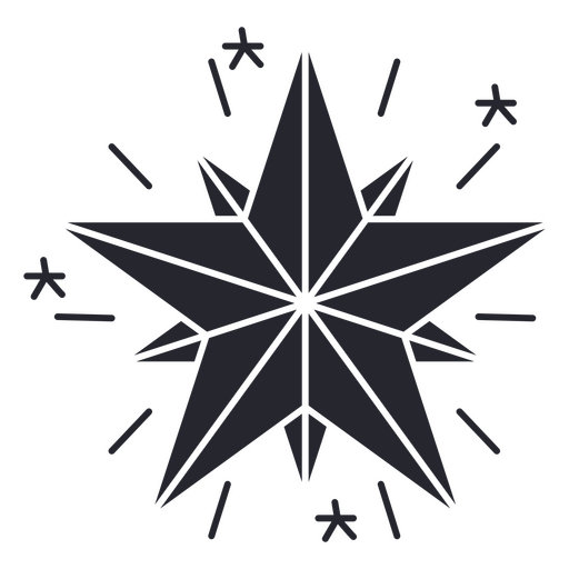 Stars tattoo cut out traditional PNG Design