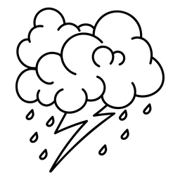 Trazo de tatuaje de tormenta tradicional Diseño PNG