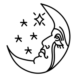 Curso de tatuagem de lua tradicional Desenho PNG