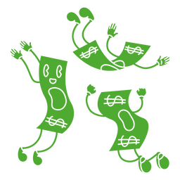 Desenho retrô de notas de dólar cortado Desenho PNG