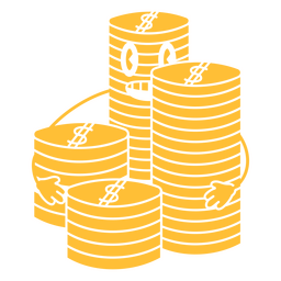 Goldene Münzen Retro-Cartoon ausgeschnitten PNG-Design
