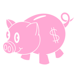 Piggy bank retro cartoon cut out PNG Design