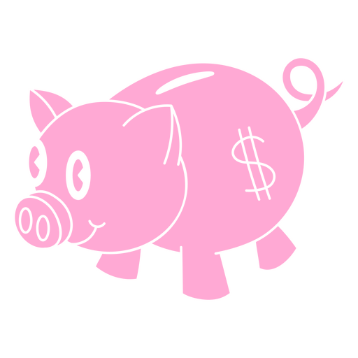 Piggy bank retro cartoon cut out PNG Design