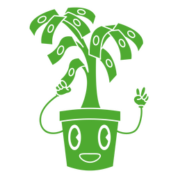 Money tree retro cartoon cut out PNG Design