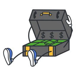 Color de dibujos animados retro caja de efectivo Diseño PNG