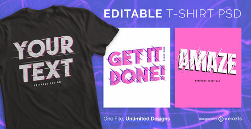 Dynamic text psd editable t-shirt design