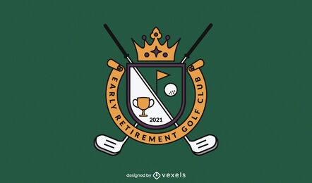 Design de logotipo comercial de equipamentos esportivos de golfe