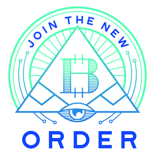 Bitcoin New Order Business Zitat-Abzeichen PNG-Design