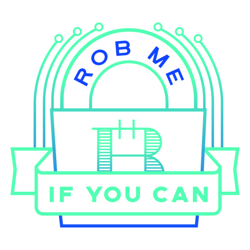 Bitcoin rob quote badge PNG Design