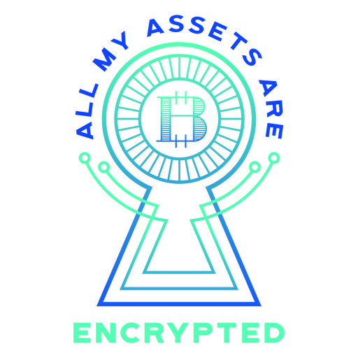 Bitcoin encrypted business quote badge
