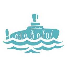 Submarine cut out sailing PNG Design