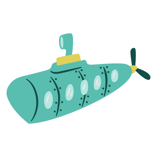 Plano submarino de mediados de siglo. Diseño PNG