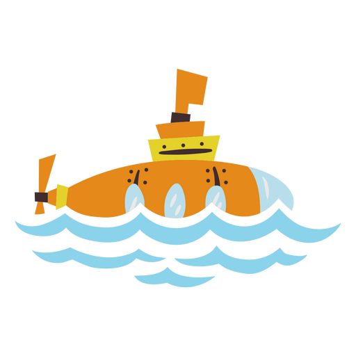 Navegação plana de submarino Desenho PNG