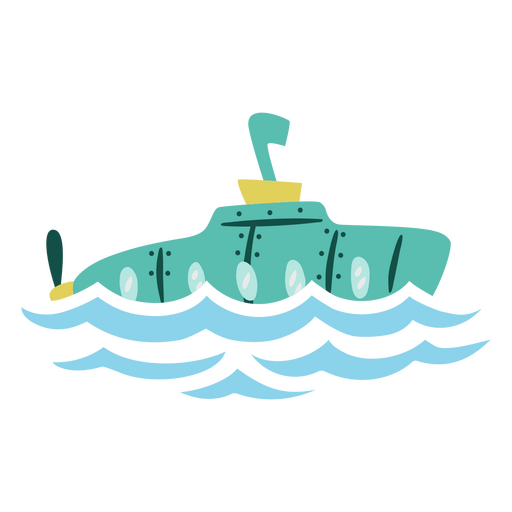 Navegação plana de submarino Desenho PNG